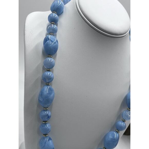 Vintage Hong Kong Swirl Dimension Genuine Lucite One Strand Necklace Tags New - Picture 2 of 12